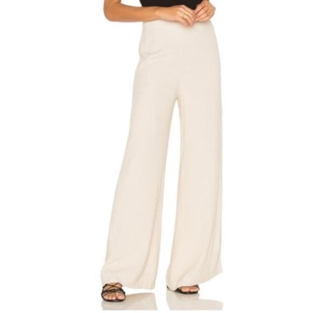 Blaque Label Off-White Textured Wide Leg Trousers